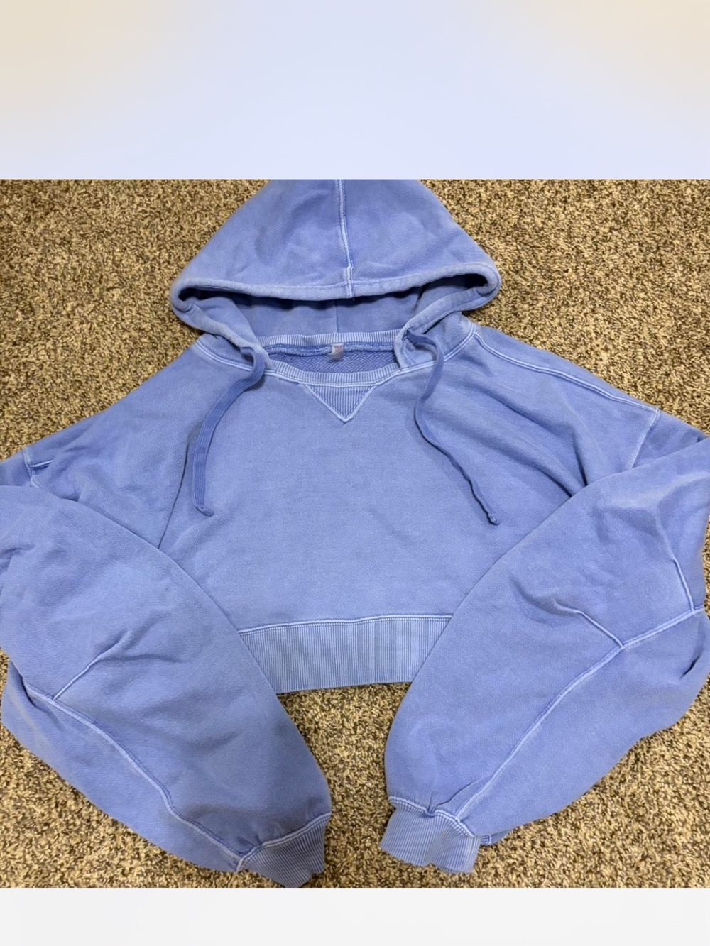 Free people Cropped Hoodie Sweater - Periwinkle Blue